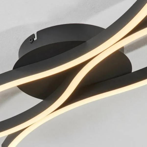 hofstein Plafonnier Fuliola LED Noir, 1 lumière* Lampes Modernes