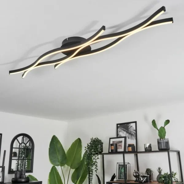hofstein Plafonnier Fuliola LED Noir, 1 lumière* Lampes Modernes