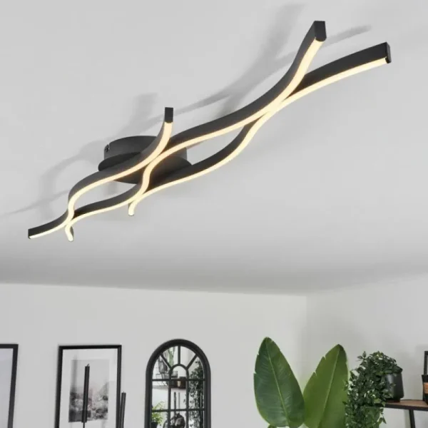 hofstein Plafonnier Fuliola LED Noir, 1 lumière* Lampes Modernes