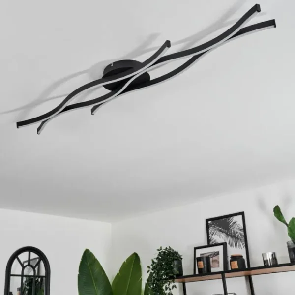 hofstein Plafonnier Fuliola LED Noir, 1 lumière* Lampes Modernes