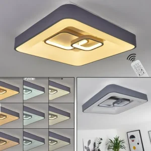hofstein Plafonnier Gabbiana LED Gris, Blanc, 1 lumière, Télécommandes* Lampes Modernes