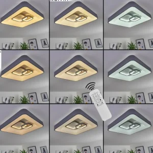 hofstein Plafonnier Gabbiana LED Gris, Blanc, 1 lumière, Télécommandes* Lampes Modernes