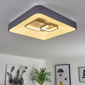 hofstein Plafonnier Gabbiana LED Gris, Blanc, 1 lumière, Télécommandes* Lampes Modernes