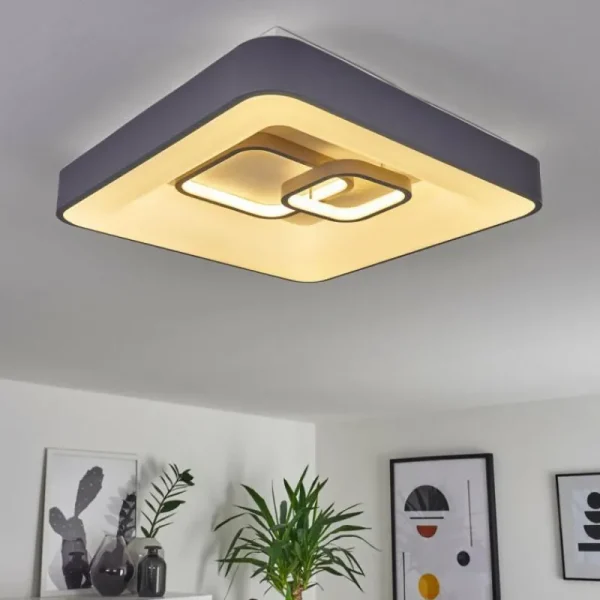hofstein Plafonnier Gabbiana LED Gris, Blanc, 1 lumière, Télécommandes* Lampes Modernes