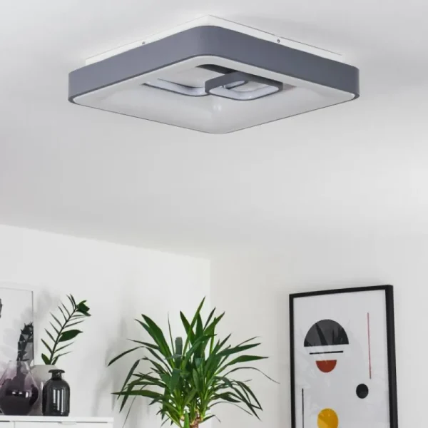 hofstein Plafonnier Gabbiana LED Gris, Blanc, 1 lumière, Télécommandes* Lampes Modernes