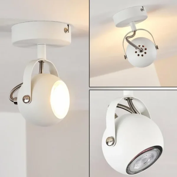 hofstein Plafonnier Gadmen Chrome, Blanc, 1 lumière* Lampes Modernes