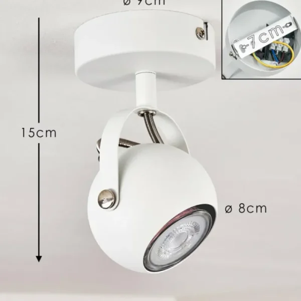 hofstein Plafonnier Gadmen Chrome, Blanc, 1 lumière* Lampes Modernes