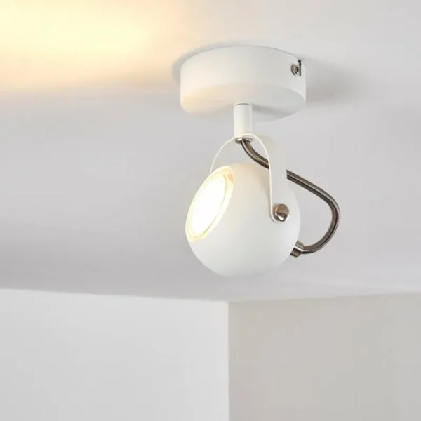 hofstein Plafonnier Gadmen Chrome, Blanc, 1 lumière* Lampes Modernes