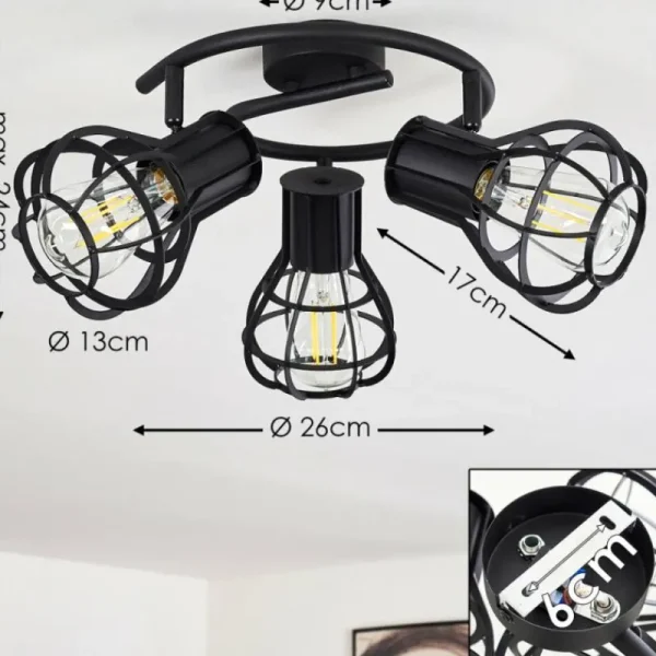 hofstein Plafonnier Gainesville Noir, 3 lumières* Lampes Modernes