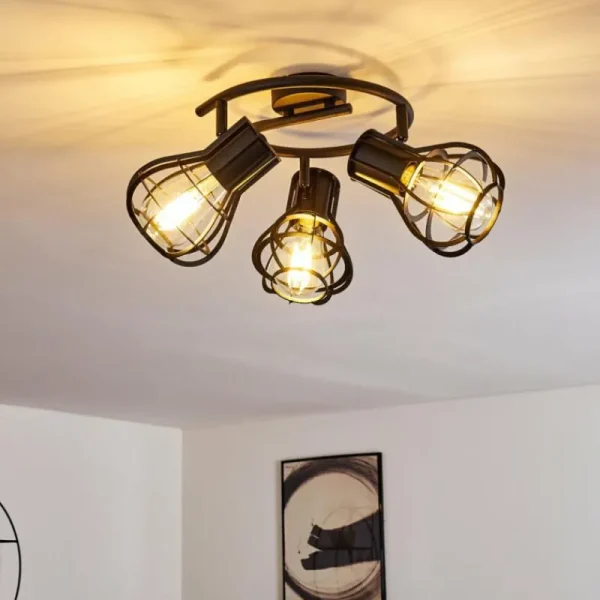 hofstein Plafonnier Gainesville Noir, 3 lumières* Lampes Modernes