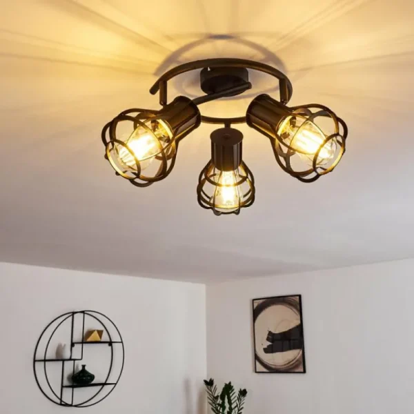 hofstein Plafonnier Gainesville Noir, 3 lumières* Lampes Modernes