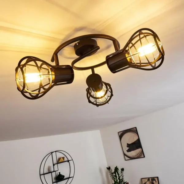 hofstein Plafonnier Gainesville Noir, 3 lumières* Lampes Modernes