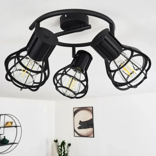 hofstein Plafonnier Gainesville Noir, 3 lumières* Lampes Modernes