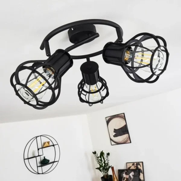 hofstein Plafonnier Gainesville Noir, 3 lumières* Lampes Modernes