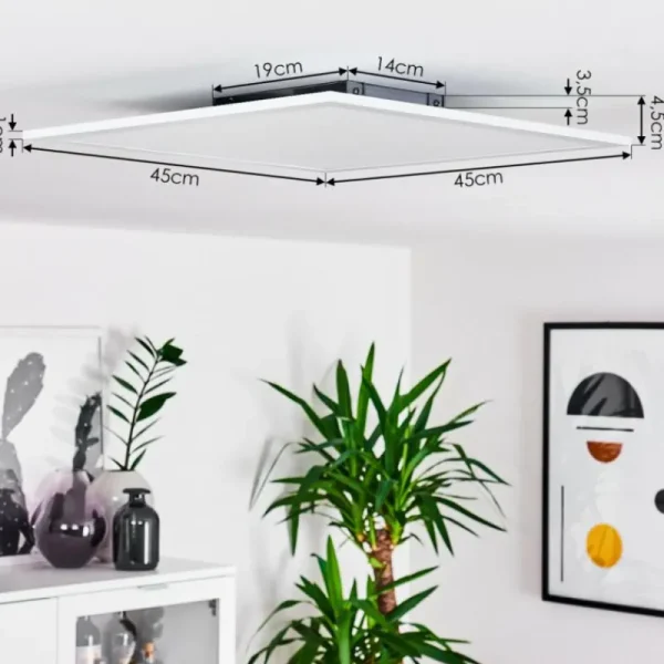 hofstein Plafonnier Gallitos LED Blanc, 1 lumière, Télécommandes, Changeur de couleurs* Lampes Modernes