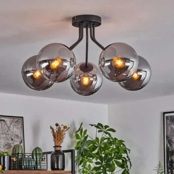 hofstein Plafonnier Gastor Noir, 5 lumières* Lampes Modernes