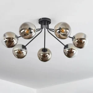hofstein Plafonnier Gastor Noir, 7 lumières* Lampes Modernes