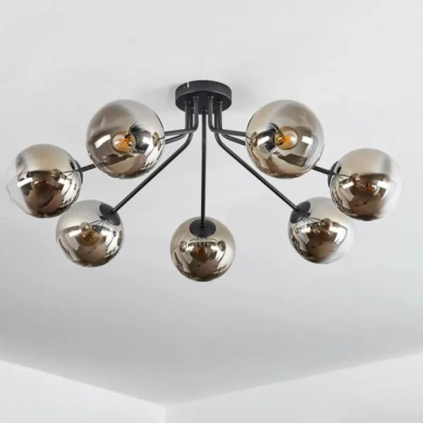 hofstein Plafonnier Gastor Noir, 7 lumières* Lampes Modernes