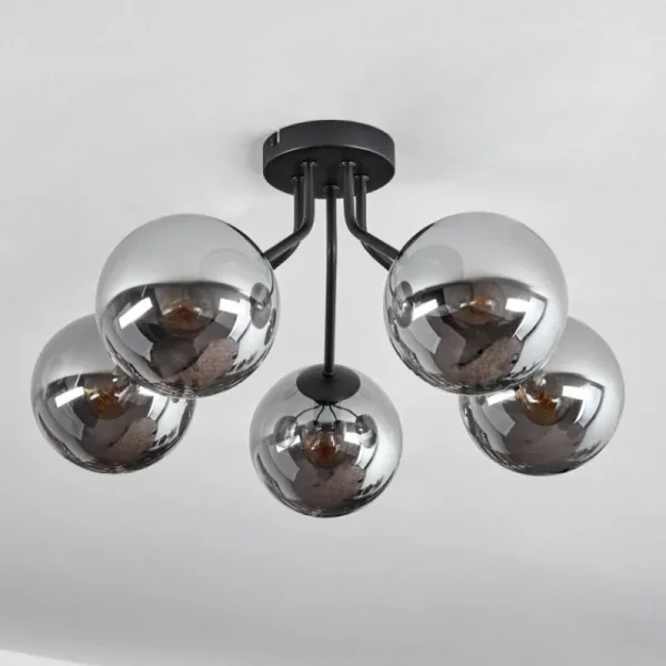 hofstein Plafonnier Gastor Noir, 5 lumières* Lampes Modernes