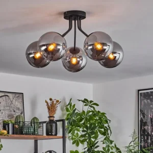 hofstein Plafonnier Gastor Noir, 5 lumières* Lampes Modernes