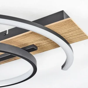 hofstein Plafonnier Gauvin LED Brun, Couleur bois, Noir, 1 lumière* Lampes Modernes