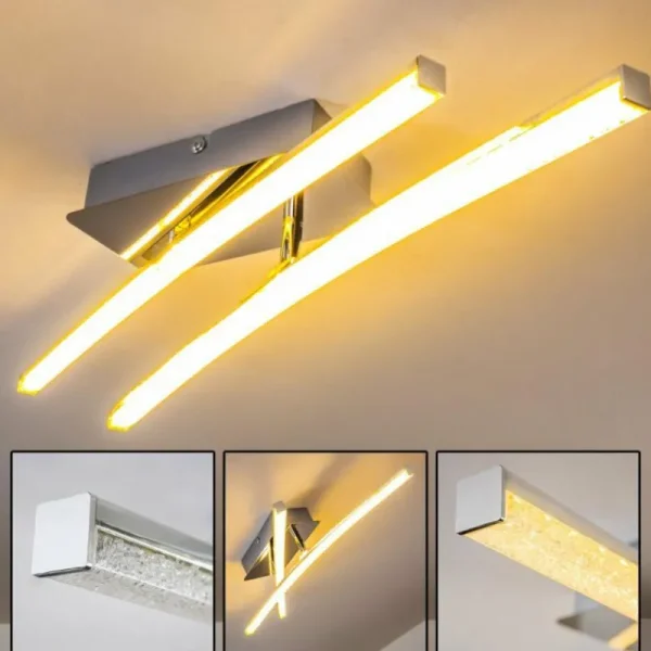 hofstein Plafonnier Georgina LED Chrome, 2 lumières* Lampes Modernes