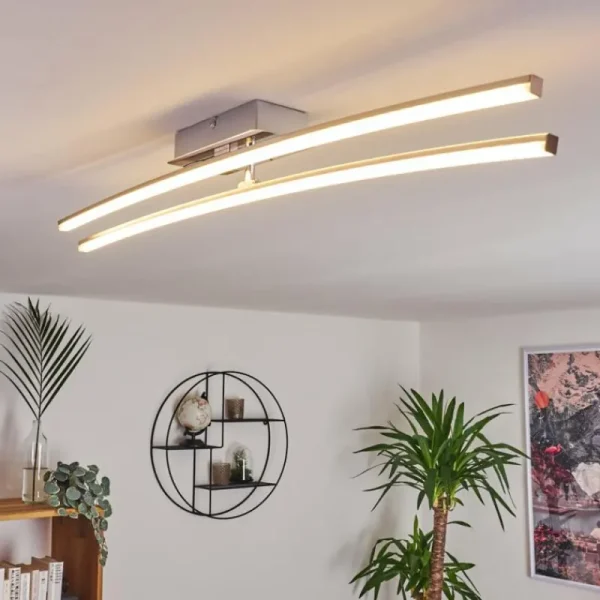 hofstein Plafonnier Georgina LED Chrome, 2 lumières* Lampes Modernes