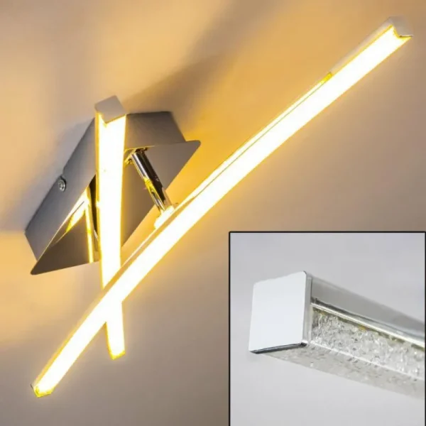 hofstein Plafonnier Georgina LED Chrome, 2 lumières* Lampes Modernes
