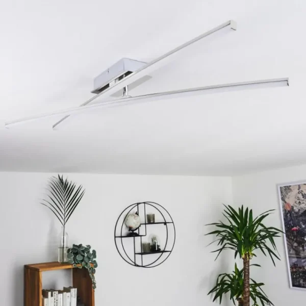 hofstein Plafonnier Georgina LED Chrome, 2 lumières* Lampes Modernes