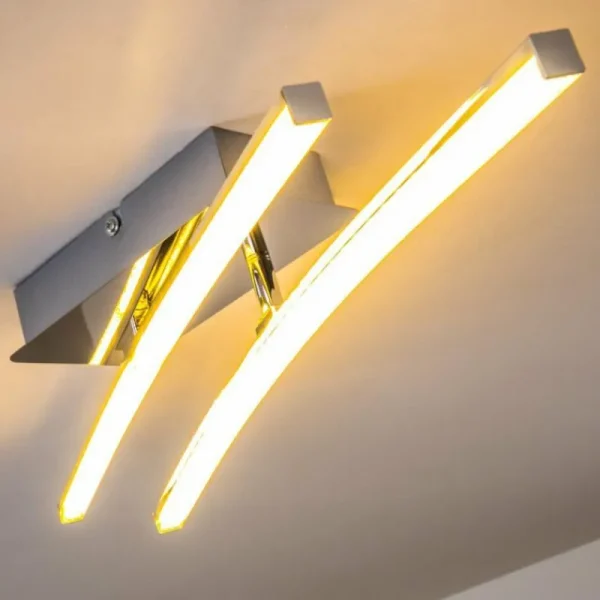 hofstein Plafonnier Georgina LED Chrome, 2 lumières* Lampes Modernes