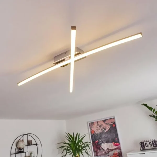 hofstein Plafonnier Georgina LED Chrome, 2 lumières* Lampes Modernes