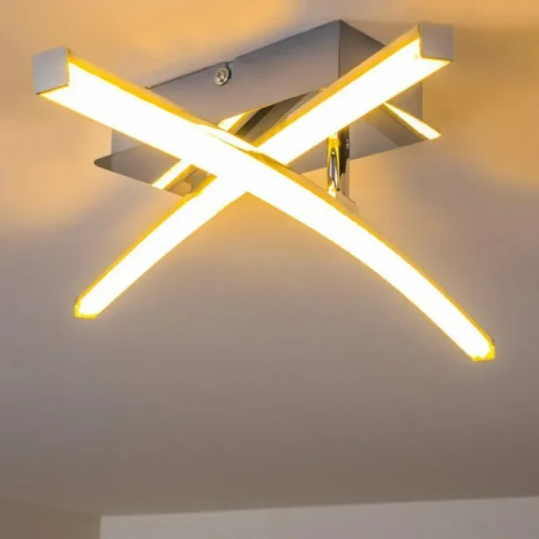 hofstein Plafonnier Georgina LED Chrome, 2 lumières* Lampes Modernes