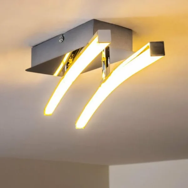 hofstein Plafonnier Georgina LED Chrome, 2 lumières* Lampes Modernes
