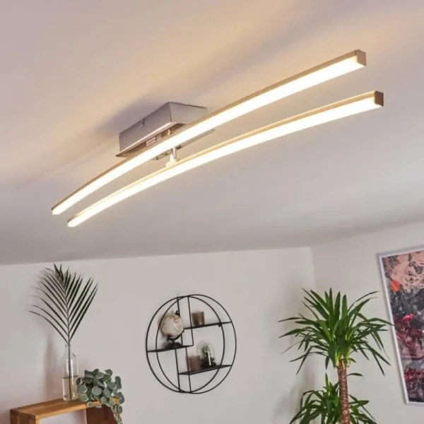 hofstein Plafonnier Georgina LED Chrome, 2 lumières* Lampes Modernes