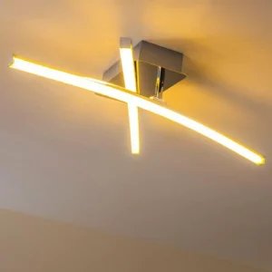 hofstein Plafonnier Georgina LED Chrome, 2 lumières* Lampes Modernes