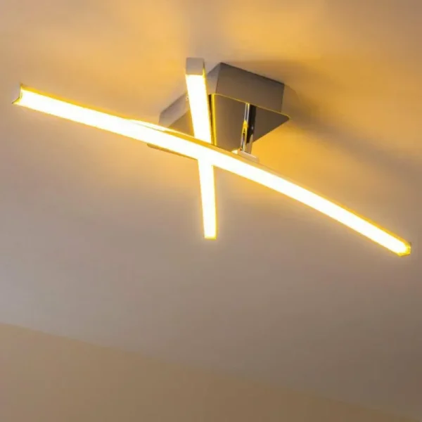 hofstein Plafonnier Georgina LED Chrome, 2 lumières* Lampes Modernes
