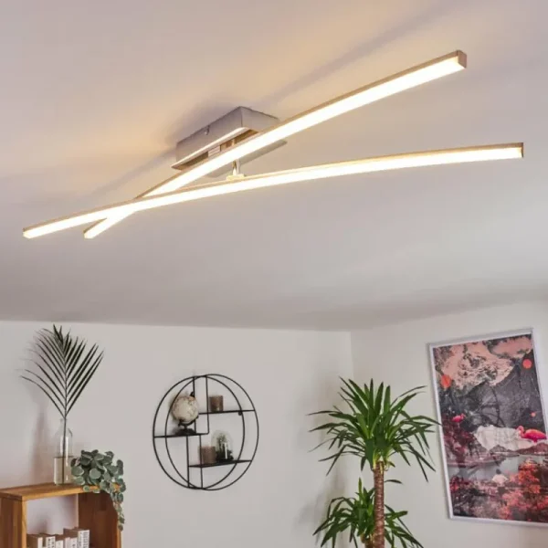 hofstein Plafonnier Georgina LED Chrome, 2 lumières* Lampes Modernes