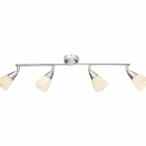 Luminaires Globo Lighting Plafonnier Globo Chrome, Verre, 4 lumières* Lampes En Verre