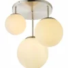 Luminaires Globo Lighting Plafonnier Globo JOEL Nickel mat, 3 lumières* Lampes En Verre