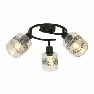 Luminaires Globo Lighting Plafonnier Globo LAZARUS Noir, 3 lumières* Lampes En Verre