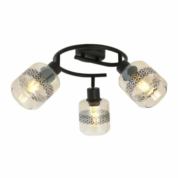 Luminaires Globo Lighting Plafonnier Globo LAZARUS Noir, 3 lumières* Lampes En Verre