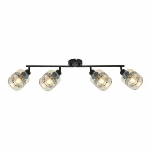 Luminaires Globo Lighting Plafonnier Globo LAZARUS Noir, 4 lumières* Lampes En Verre