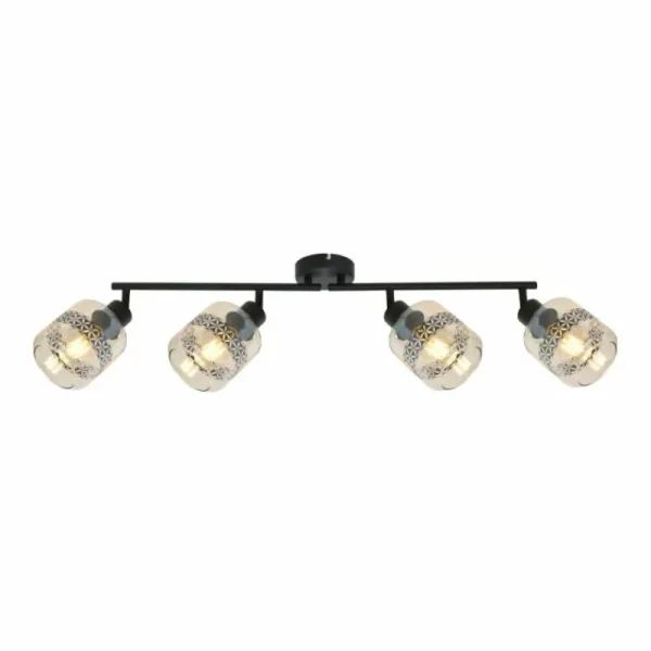 Luminaires Globo Lighting Plafonnier Globo LAZARUS Noir, 4 lumières* Lampes En Verre