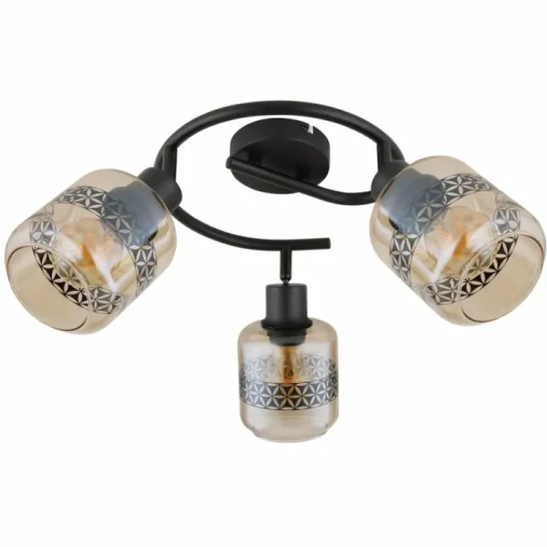 Luminaires Globo Lighting Plafonnier Globo LAZARUS Noir, 3 lumières* Lampes En Verre