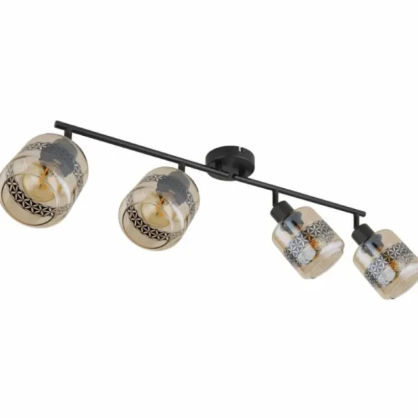 Luminaires Globo Lighting Plafonnier Globo LAZARUS Noir, 4 lumières* Lampes En Verre
