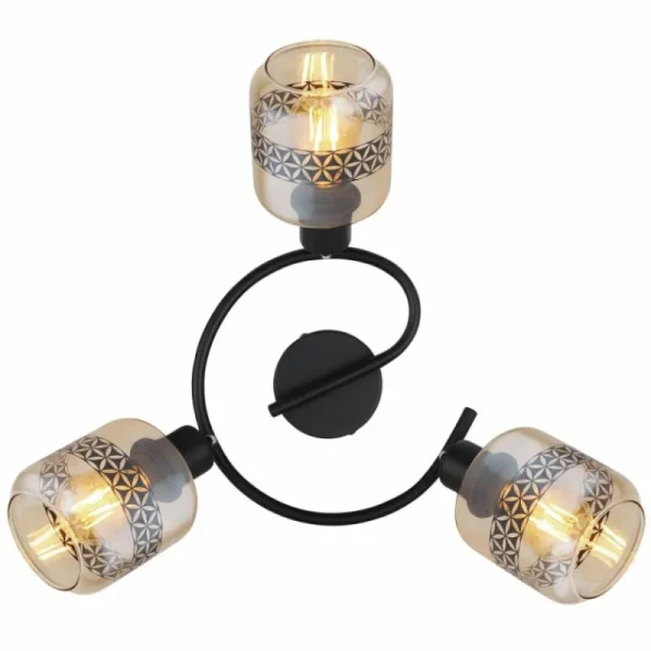 Luminaires Globo Lighting Plafonnier Globo LAZARUS Noir, 3 lumières* Lampes En Verre