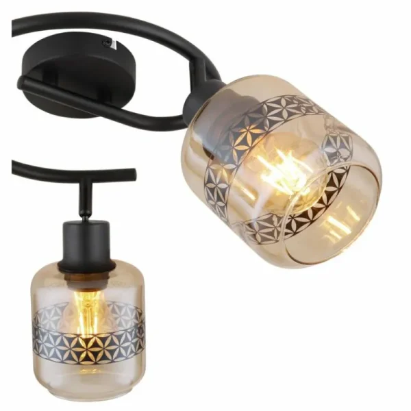 Luminaires Globo Lighting Plafonnier Globo LAZARUS Noir, 3 lumières* Lampes En Verre