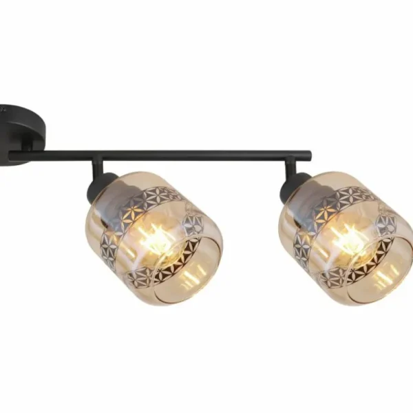 Luminaires Globo Lighting Plafonnier Globo LAZARUS Noir, 4 lumières* Lampes En Verre