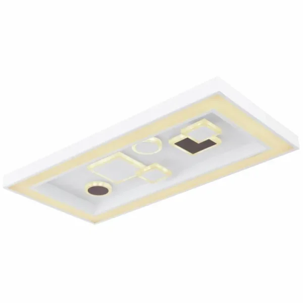 Luminaires Globo Lighting Plafonnier Globo RABEA LED Blanc, 1 lumière, Télécommandes* Lampes En Verre