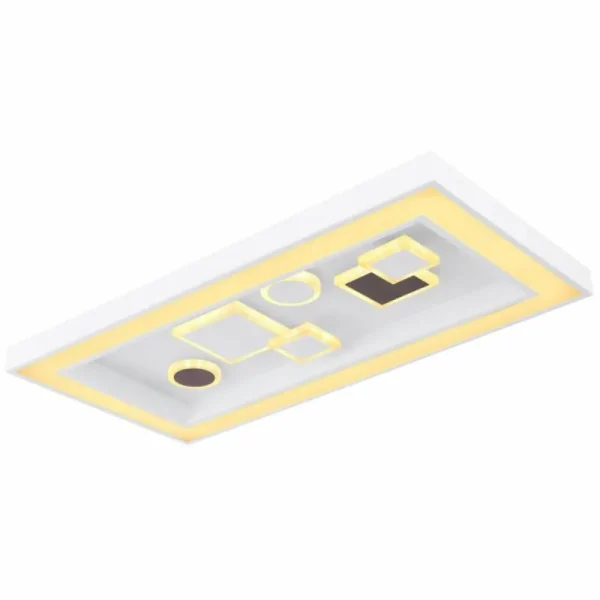 Luminaires Globo Lighting Plafonnier Globo RABEA LED Blanc, 1 lumière, Télécommandes* Lampes En Verre